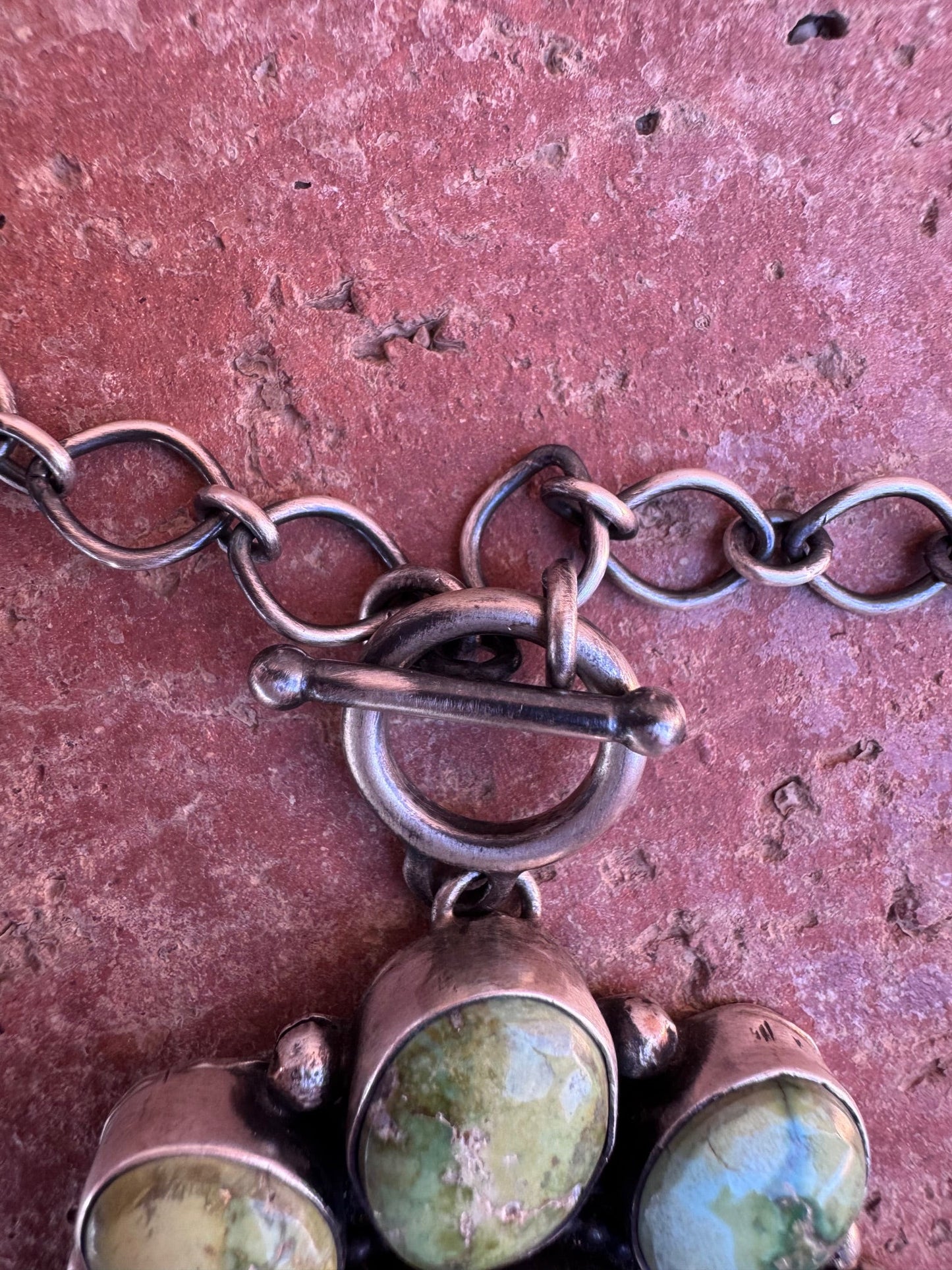 Handcrafted Sterling Silver & Sonoran Mountain Turquoise Cluster Necklace