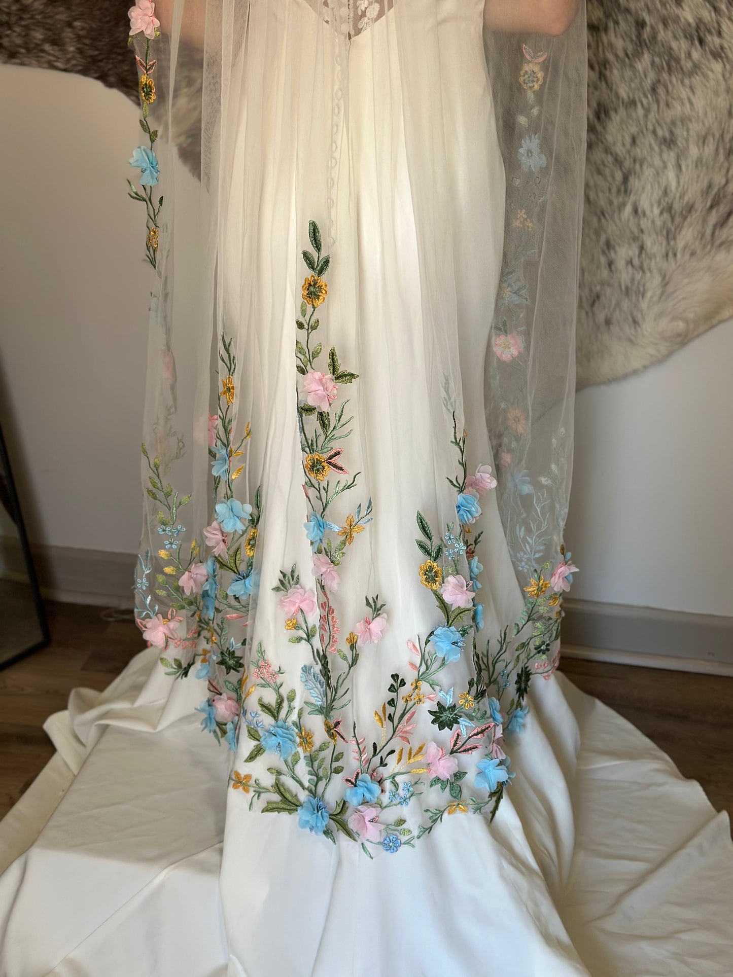 The Josephine, Floral Wedding Veil