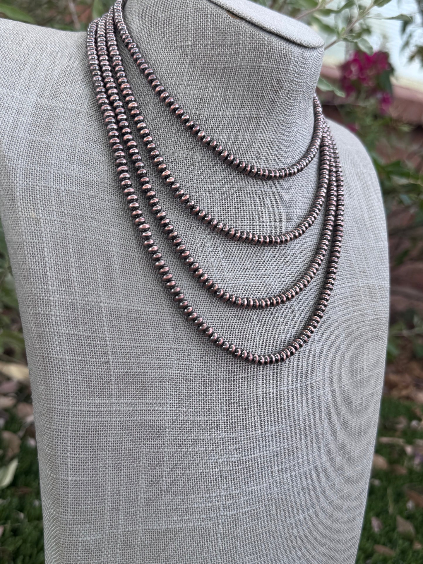 Handcrafted Copper 5mm Saucer Beaded Necklace