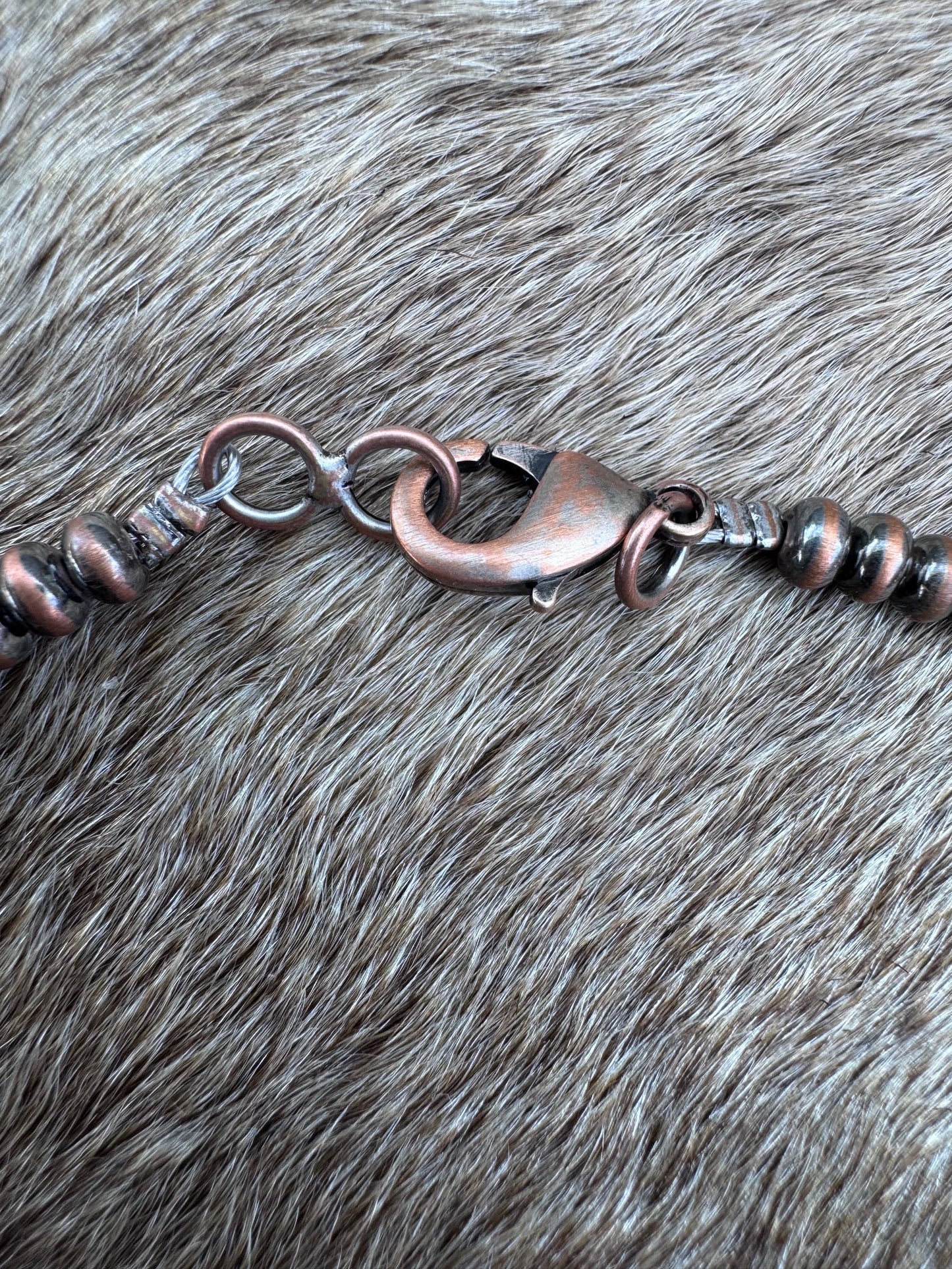 Handcrafted Copper 5mm Saucer Beaded Necklace