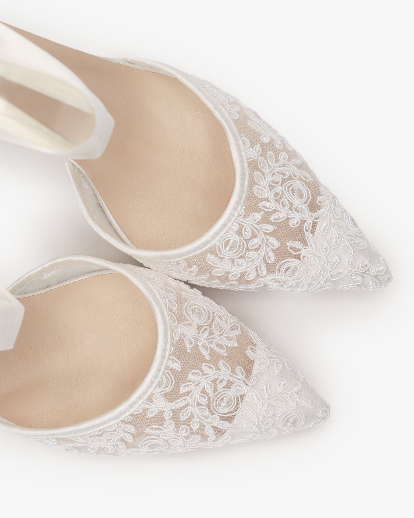 Lace Heels with Ankle Tie For Brides