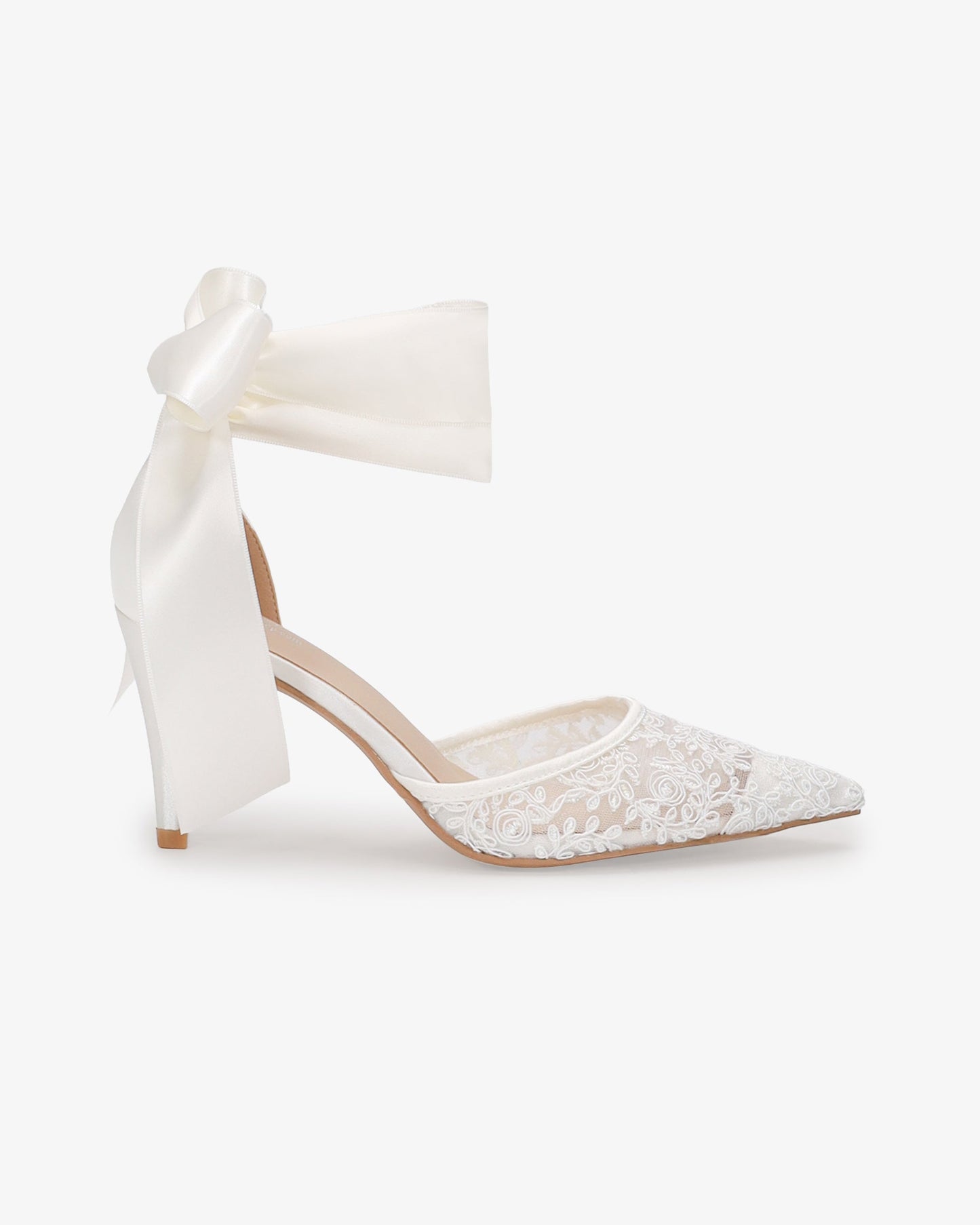 Lace Heels with Ankle Tie For Brides