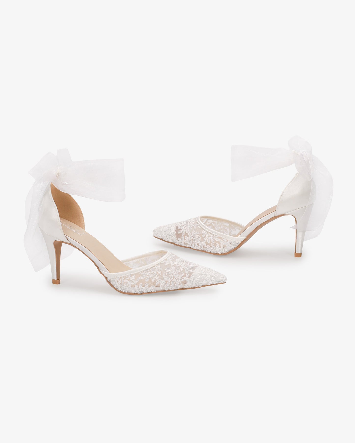 Lace Heels with Ankle Tie For Brides