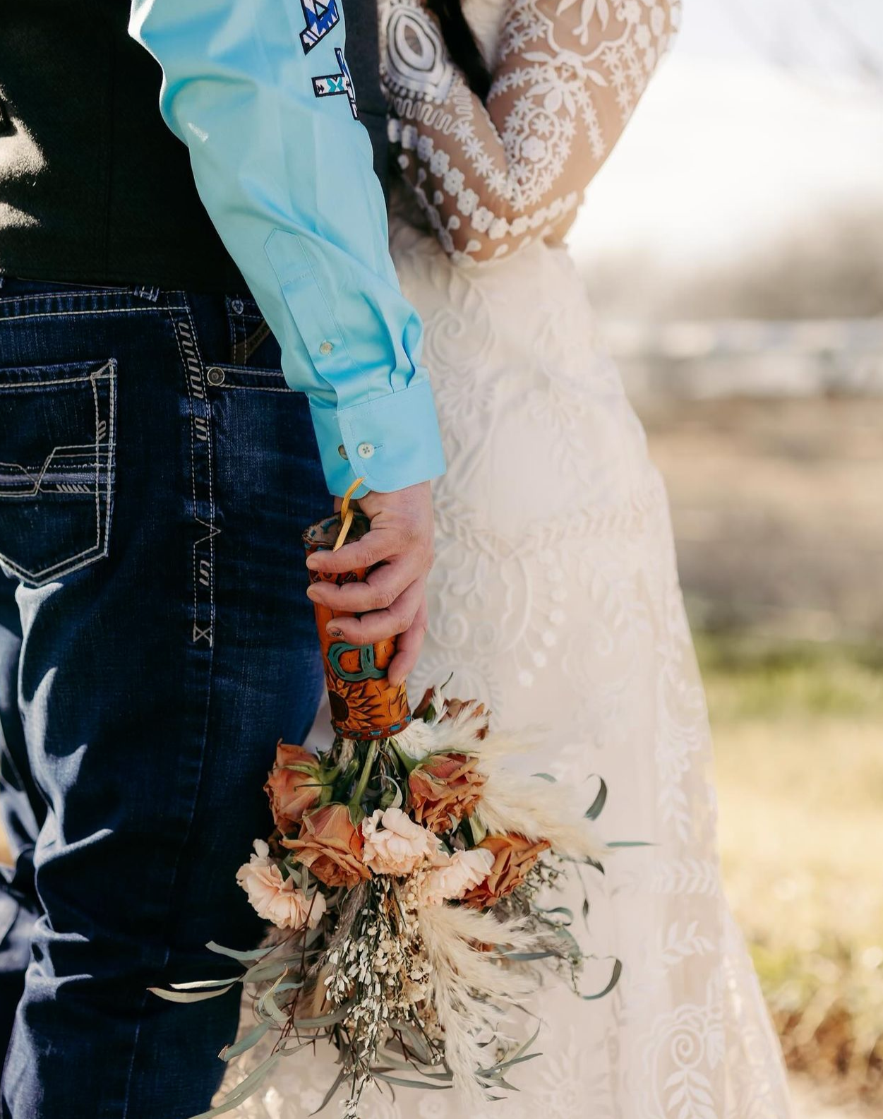 Western denim wedding clearance dresses