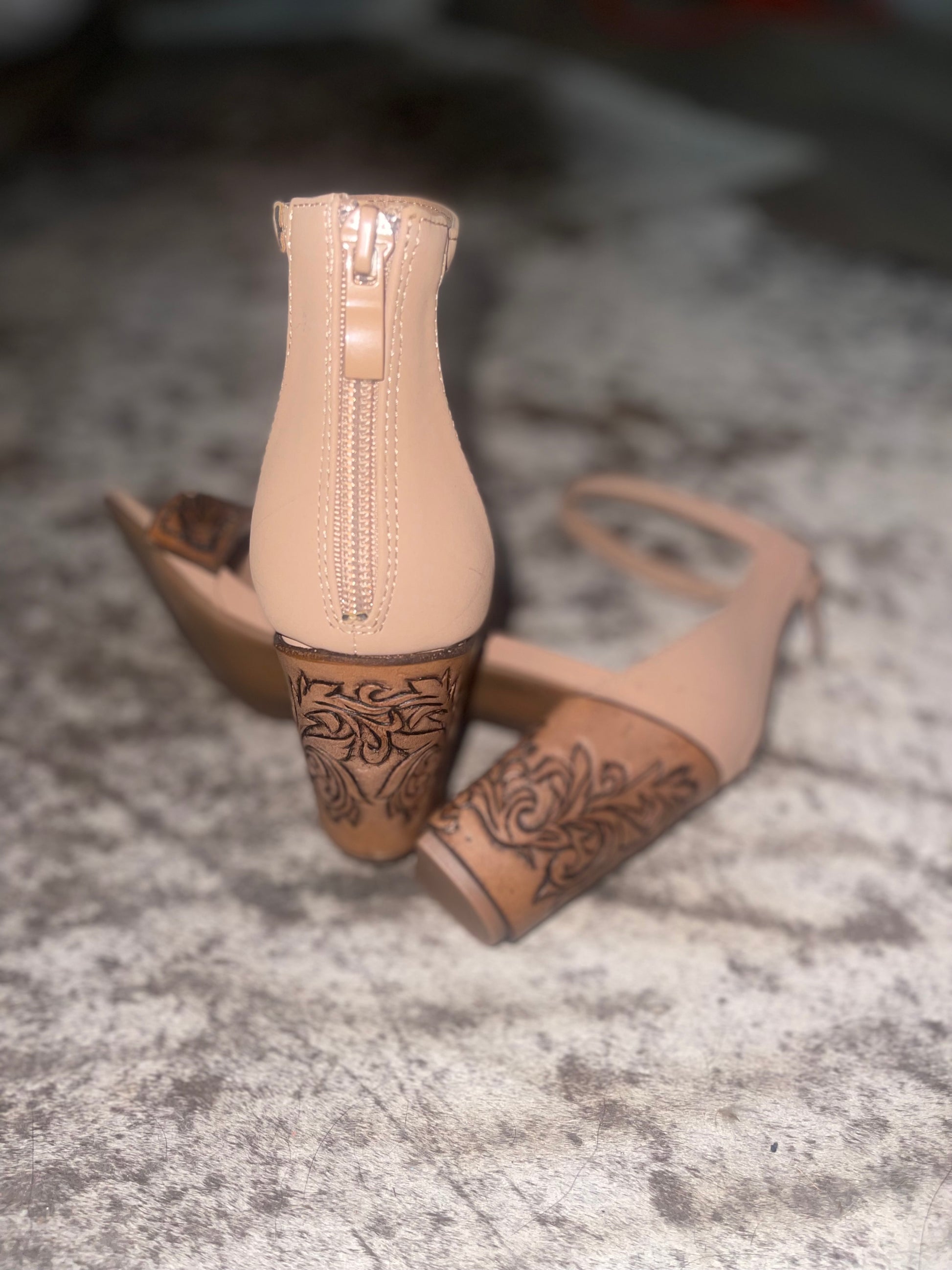 Custom Leather Tooled Heels