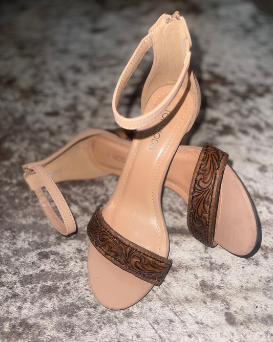 Custom Leather Tooled Heels