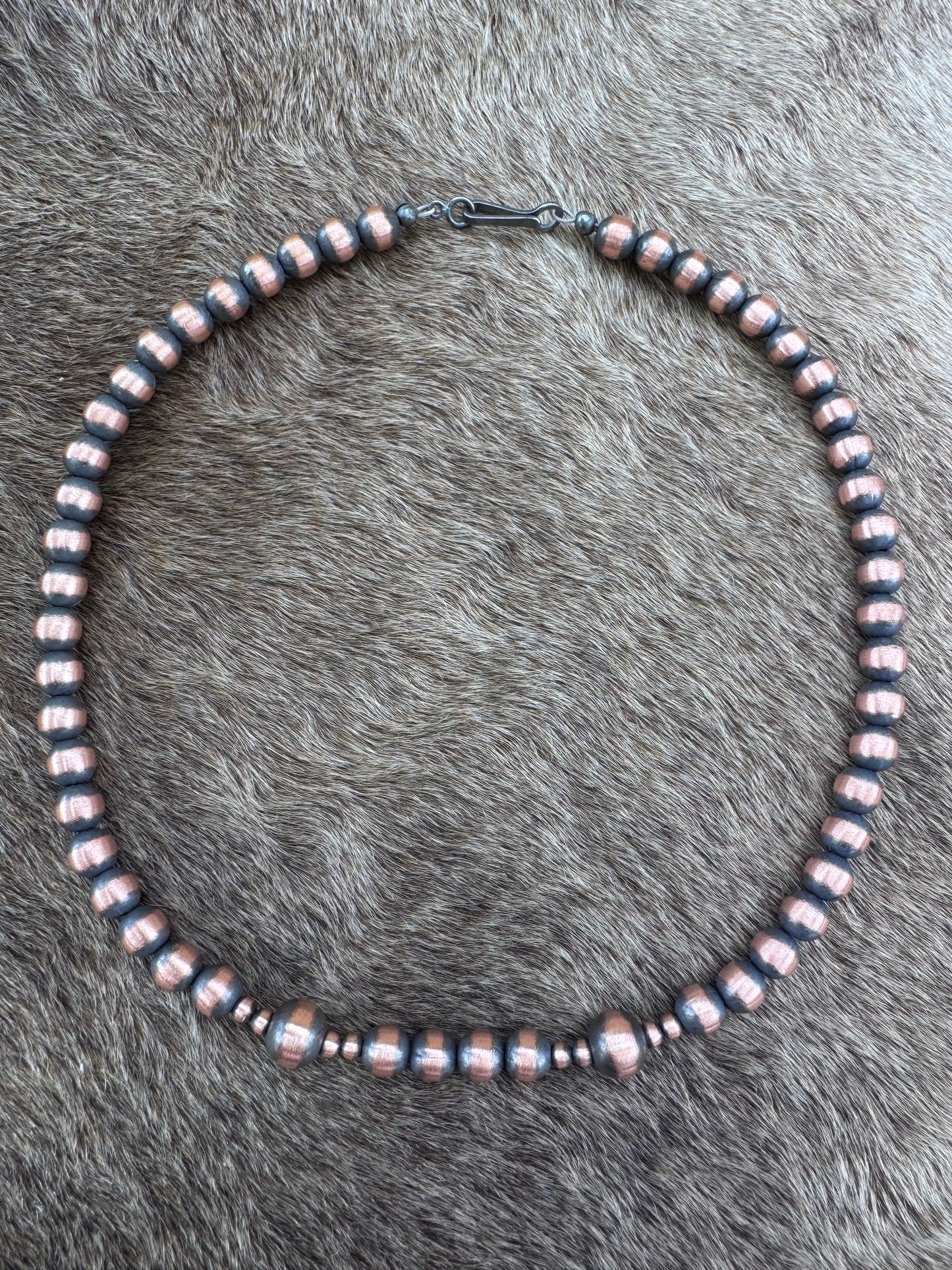 Handcrafted Copper 3-8mm Beaded Necklace