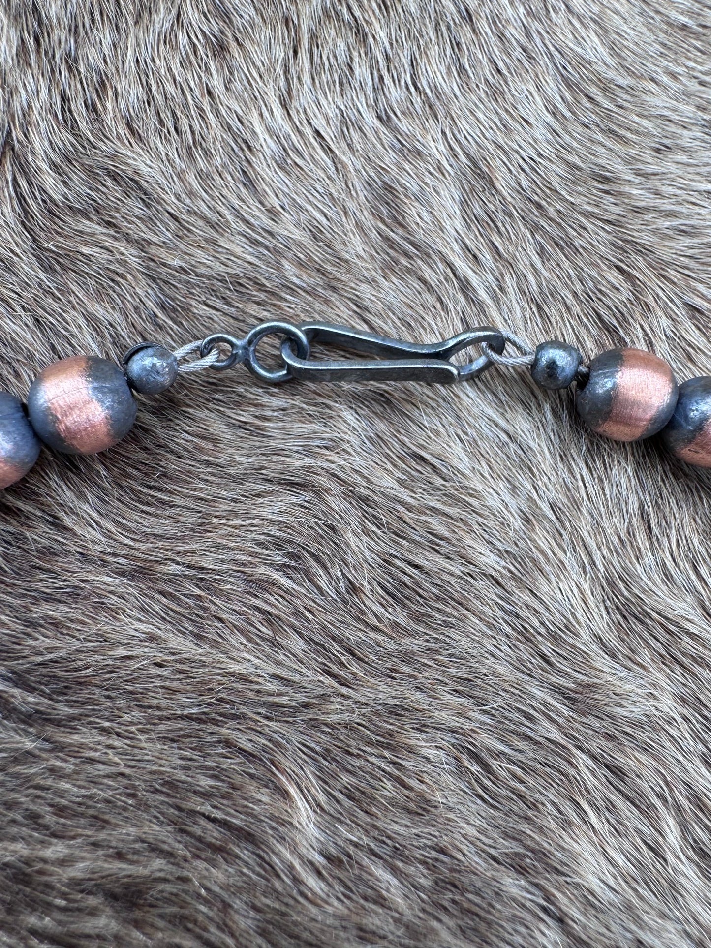 Handcrafted Copper 3-8mm Beaded Necklace