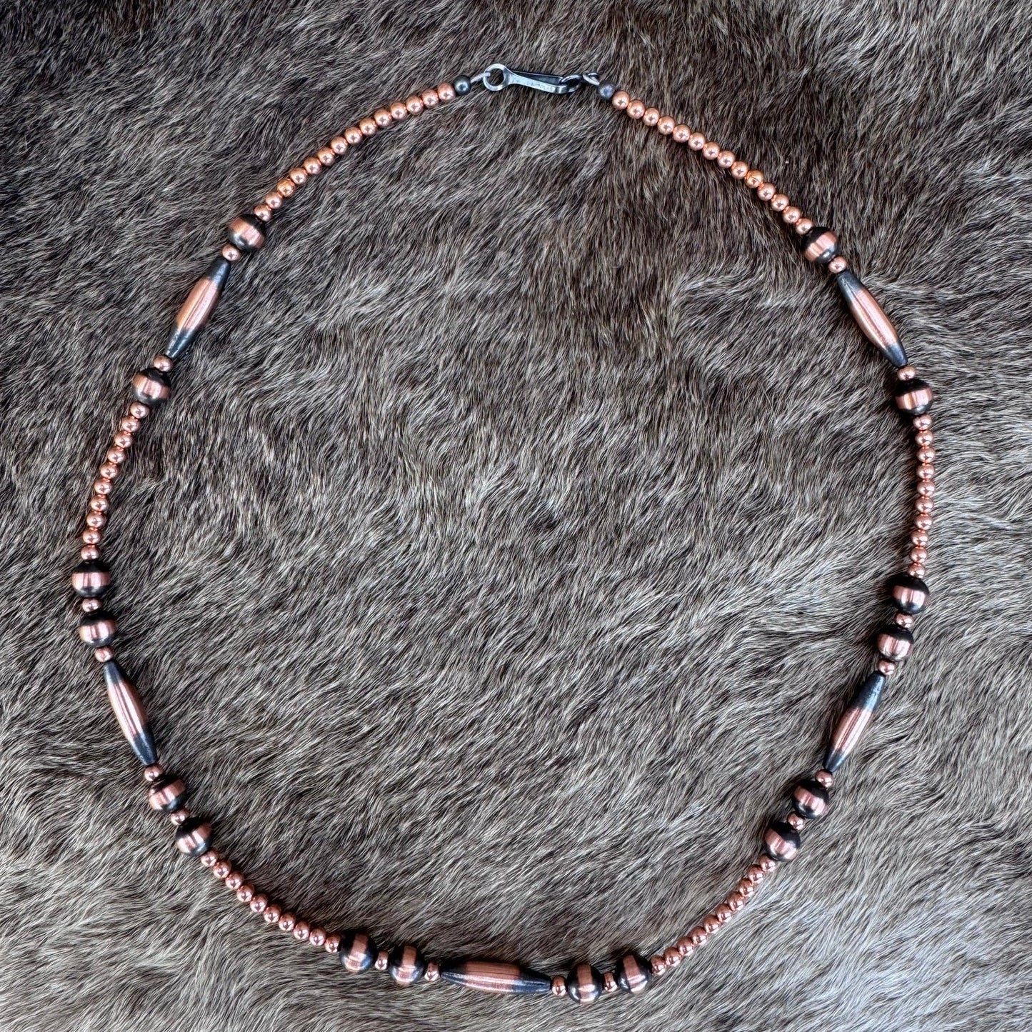 Handcrafted Copper Seed Bead Collection 3-6mm Beaded Necklace