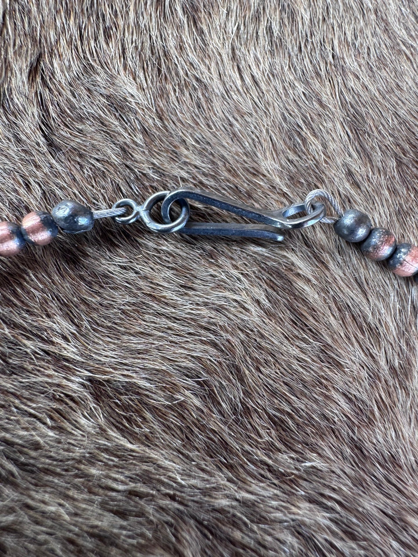 Handcrafted Copper Seed Bead Collection 3-6mm Beaded Necklace 16"