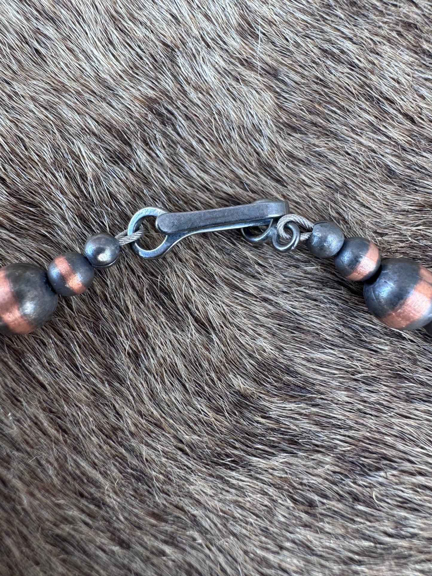 Handcrafted Copper Seed Bead Collection 3-6mm Beaded Necklace 16"