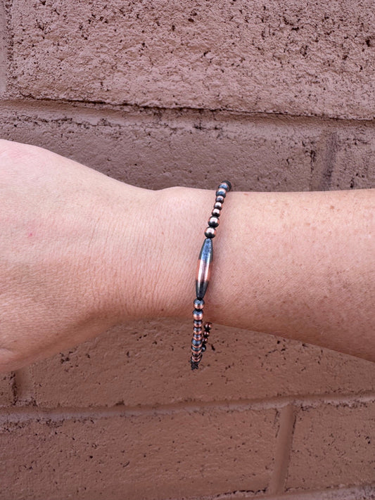Handcrafted Copper 4mm Beaded Bracelet