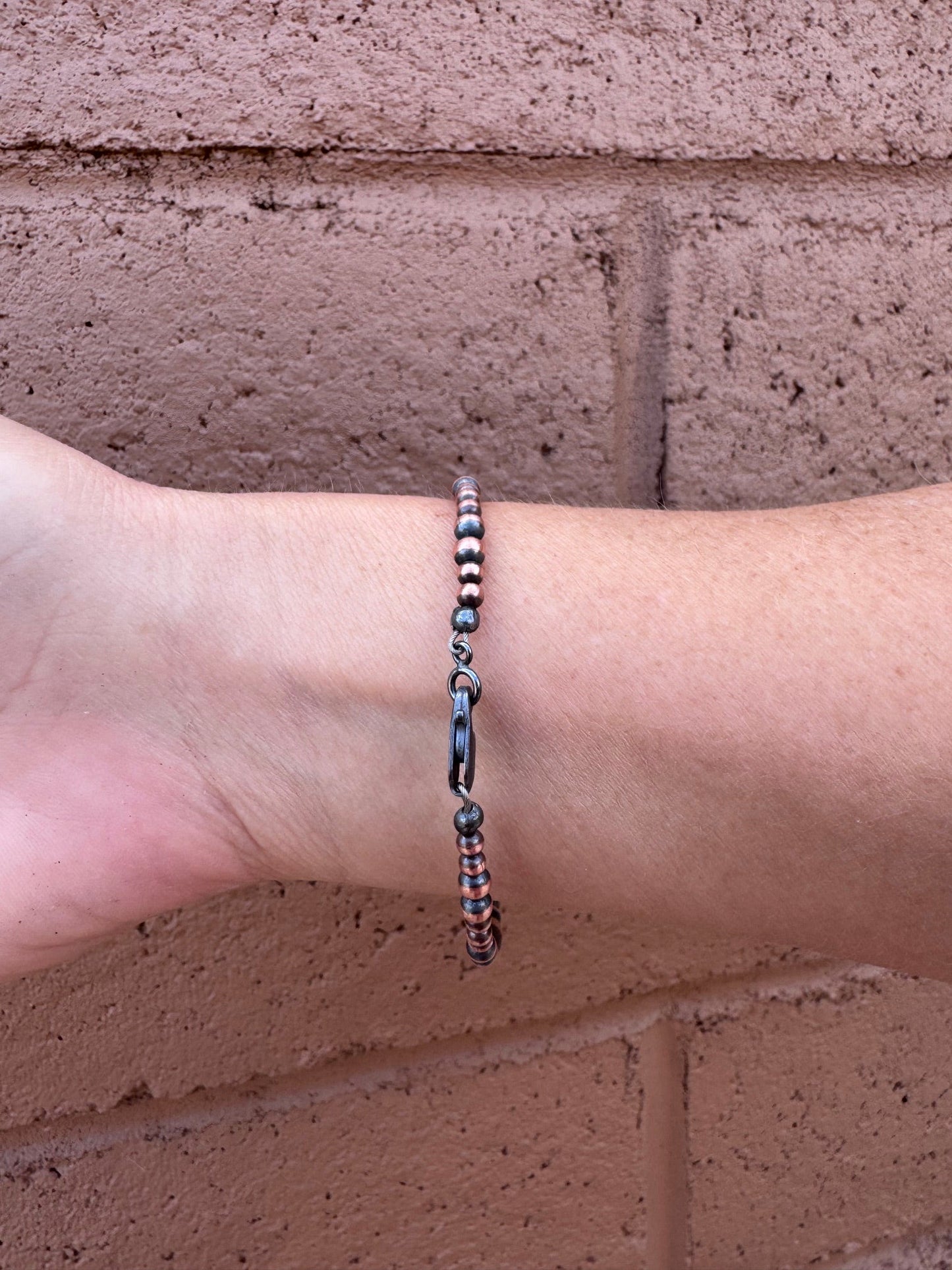 Handcrafted Copper 4mm Beaded Bracelet