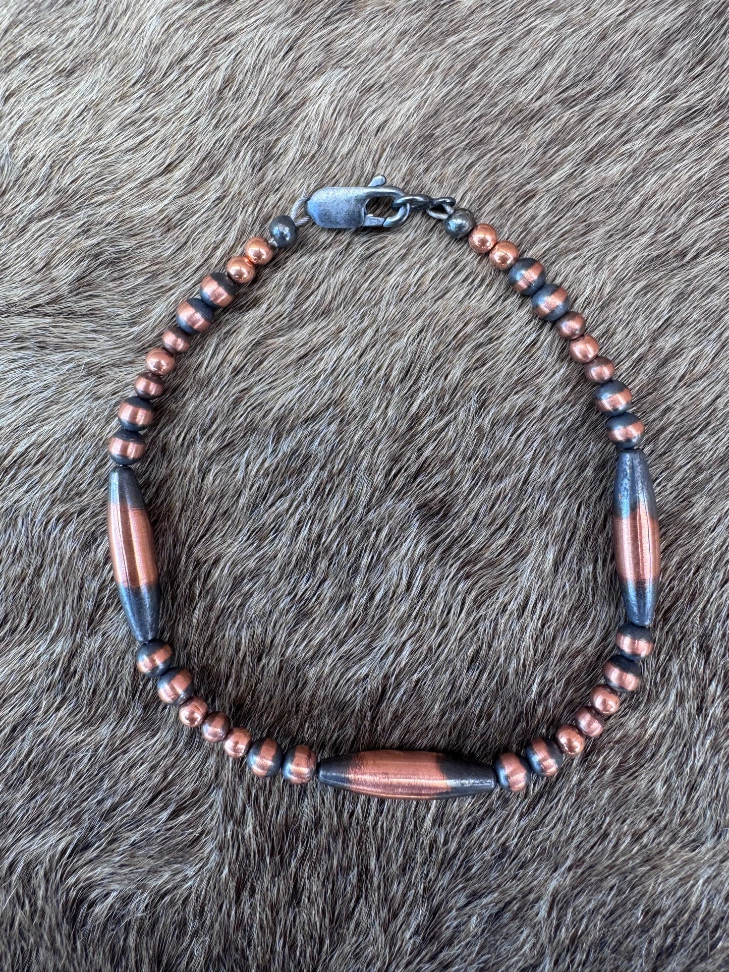 Handcrafted Copper 4mm Beaded Bracelet