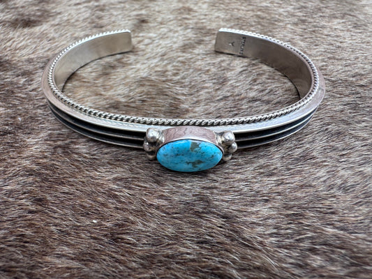Handcrafted Sterling Silver & Turquoise Cuff Bracelet