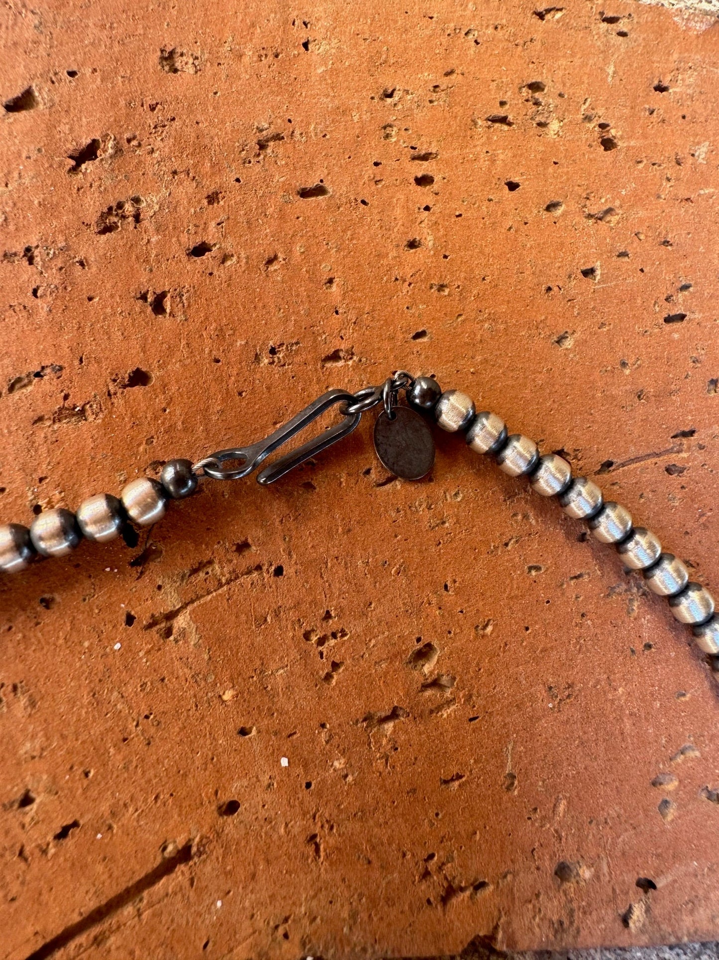 Handcrafted Sterling Silver and Palomino Turquoise Beaded 4mm & 6mm Necklace