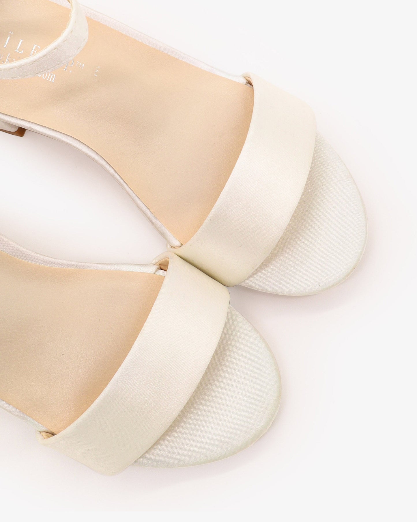 Satin Girls Block Heel Sandals with Ankle Strap