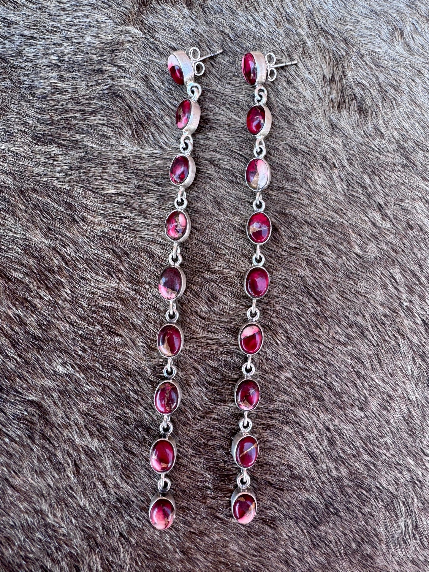 HONKY TONK Handmade Sterling Silver Dahlia Rose Dangles