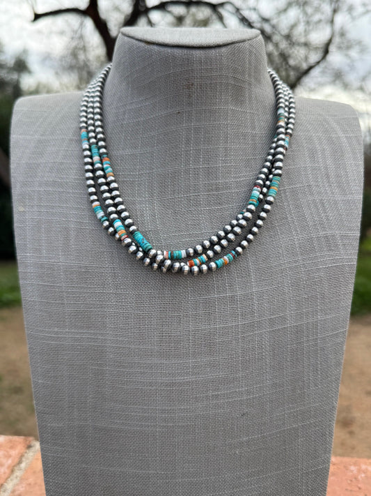 Handcrafted Spiny and Turquoise 5mm Beaded Necklace