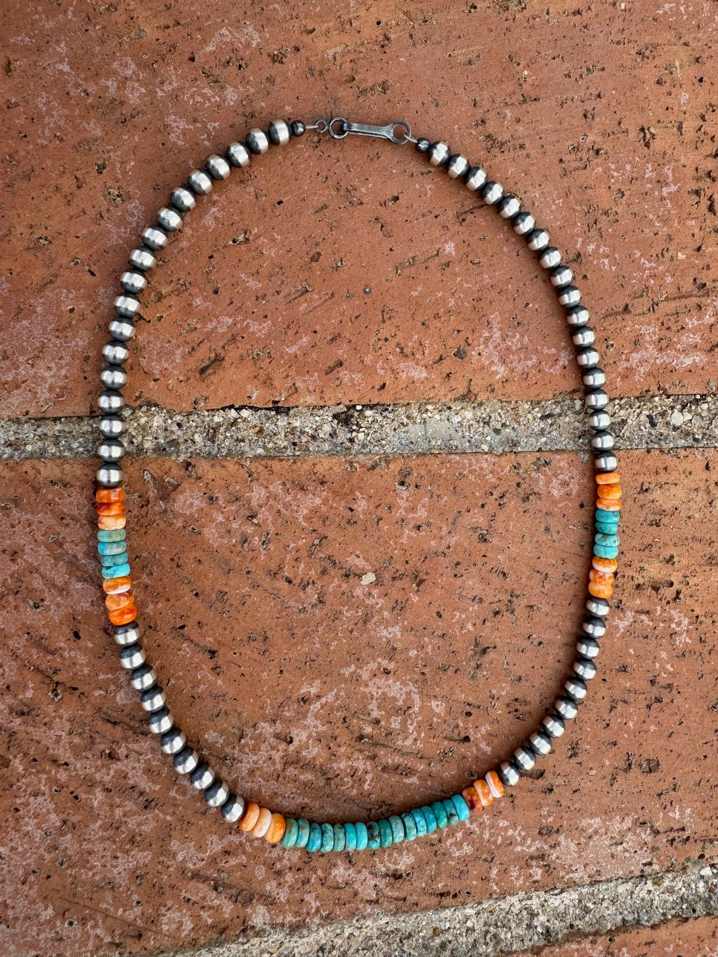 Handcrafted Spiny and Turquoise 5mm Beaded Necklace