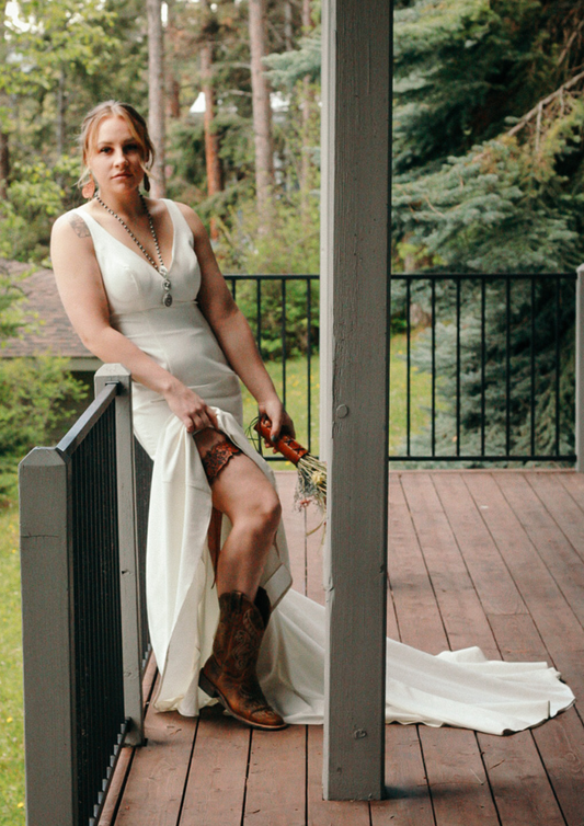 Leather Tooled Wedding Garter