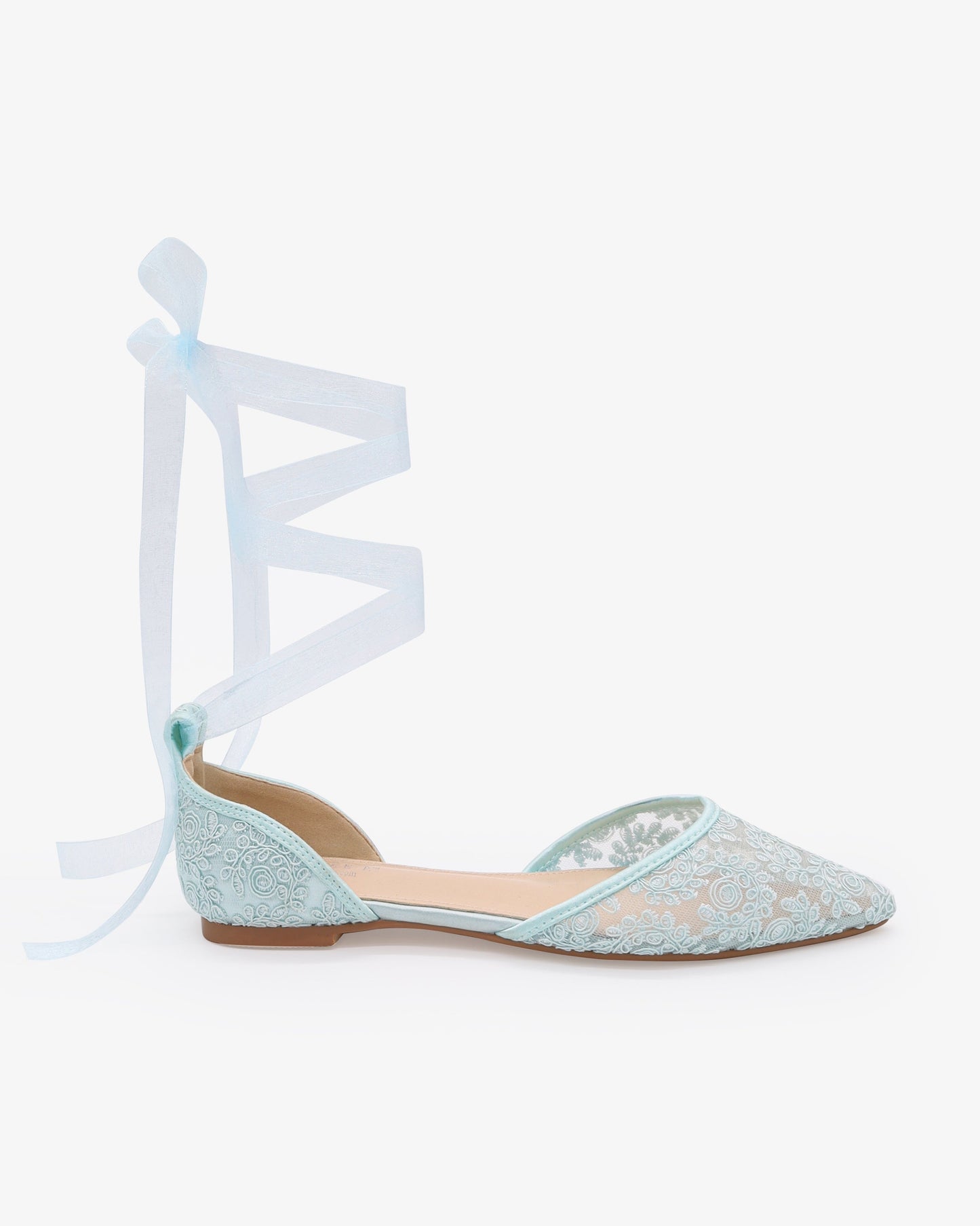 Crochet Lace Pointy Toe with Ankle Tie or Ballerina Lace Up