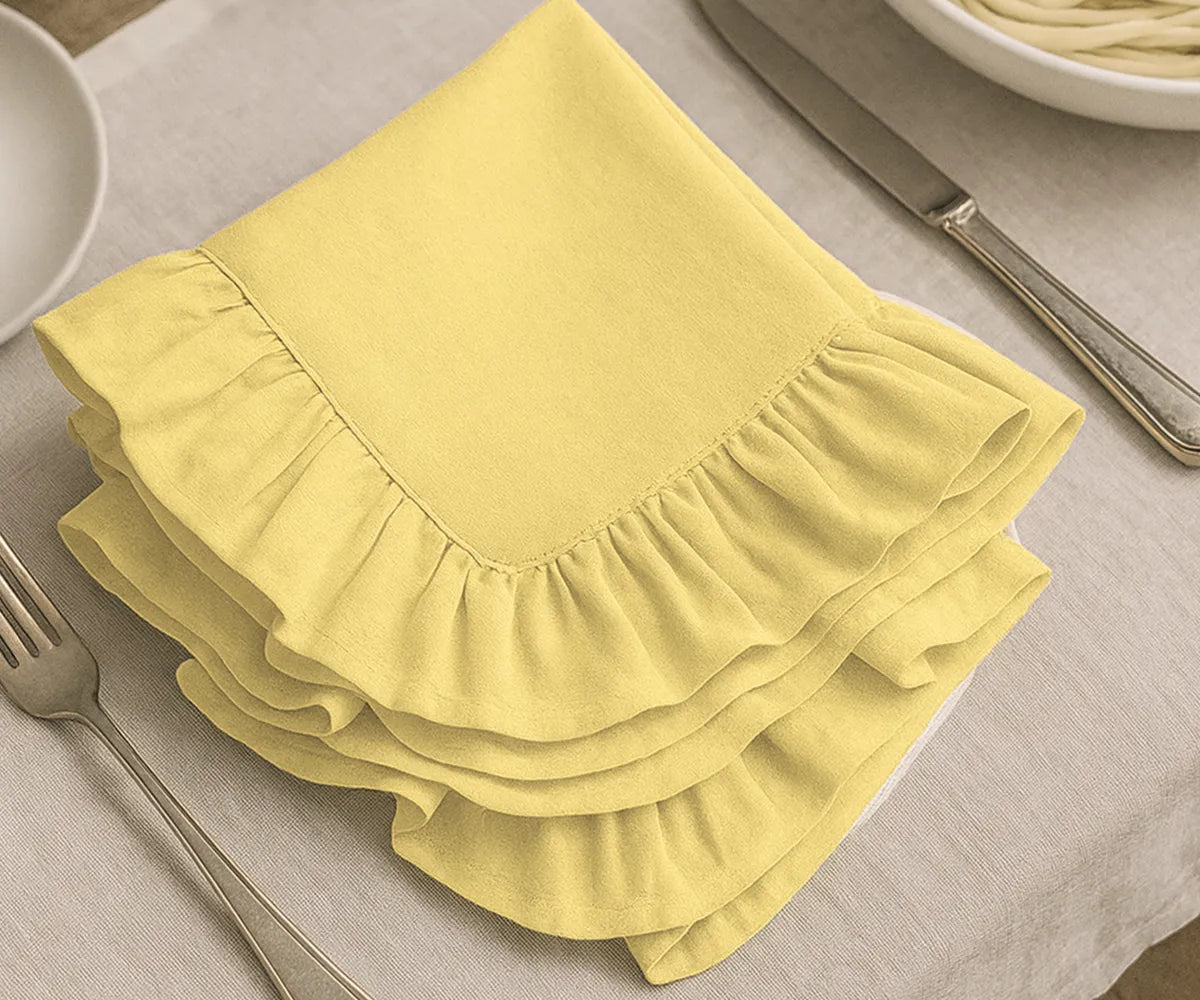 Frill Napkin - Butter Yellow