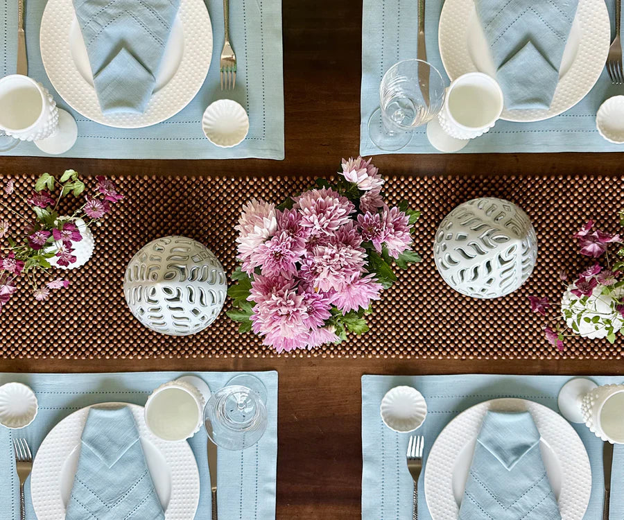 Light Blue Napkins - Double Hemstitch