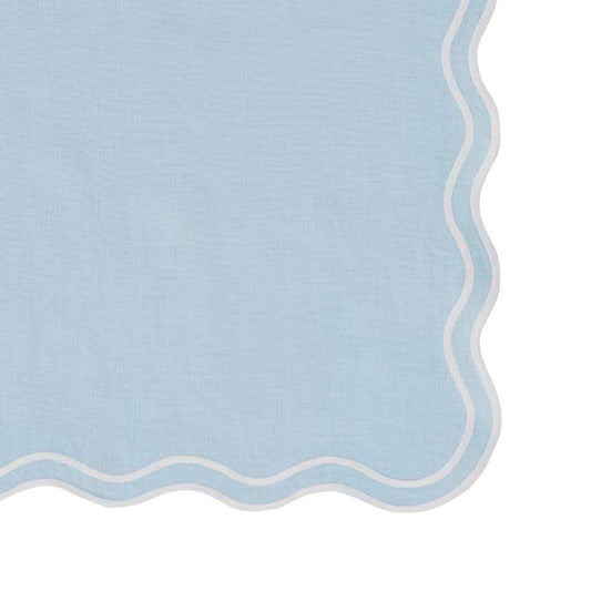 Light Blue Scallop Border Napkins