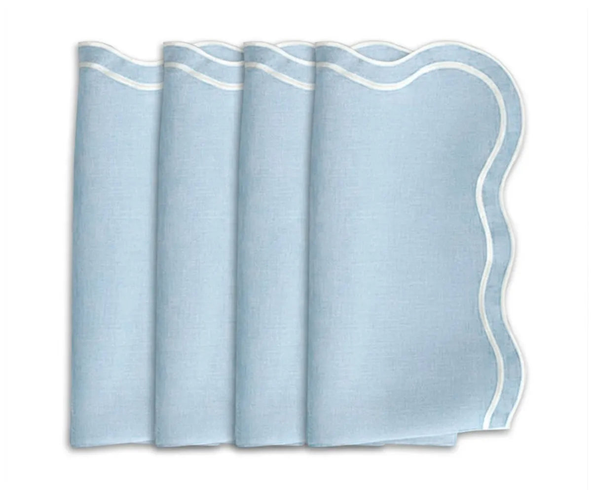 Light Blue Scallop Border Napkins
