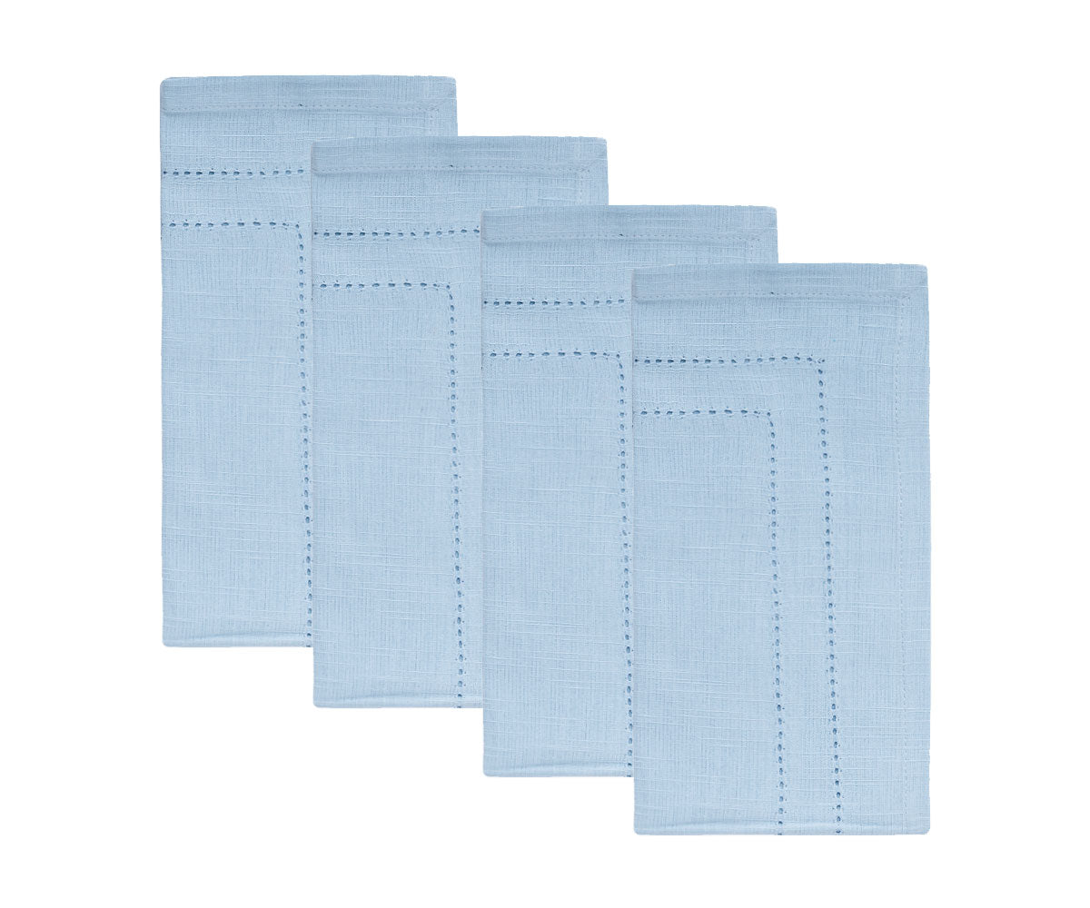 Light Blue Napkins - Double Hemstitch