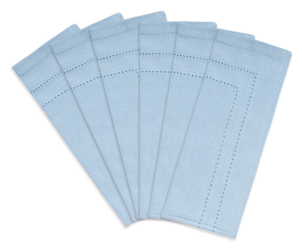 Light Blue Napkins - Double Hemstitch