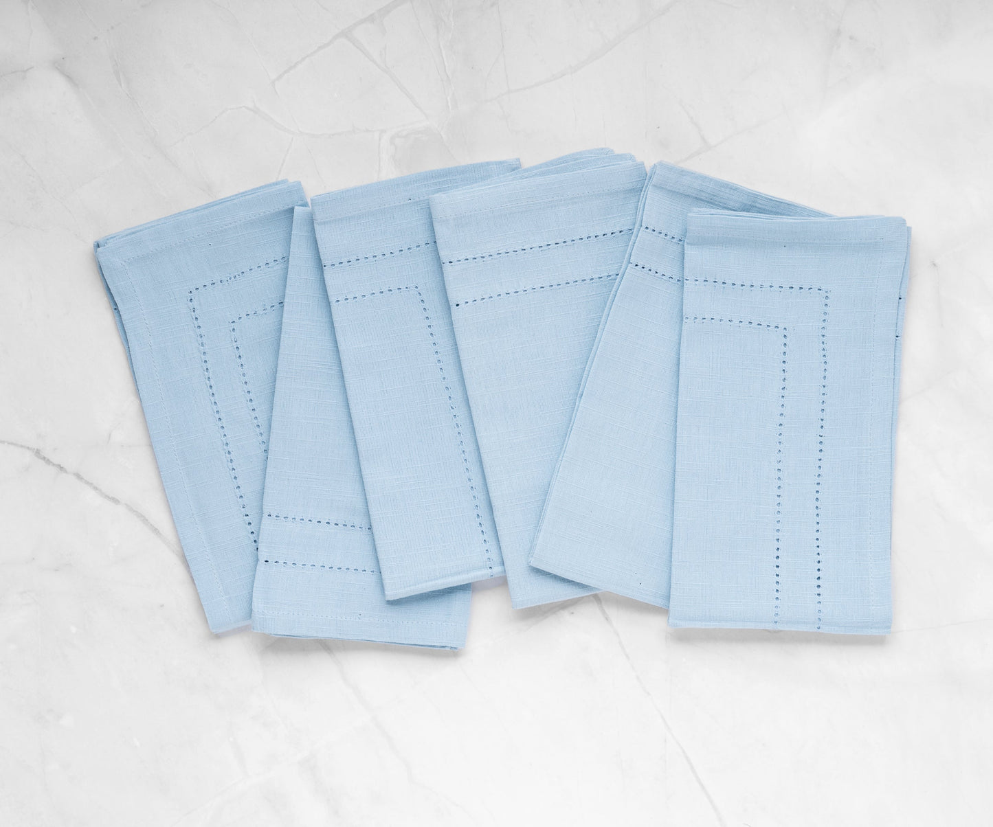 Light Blue Napkins - Double Hemstitch