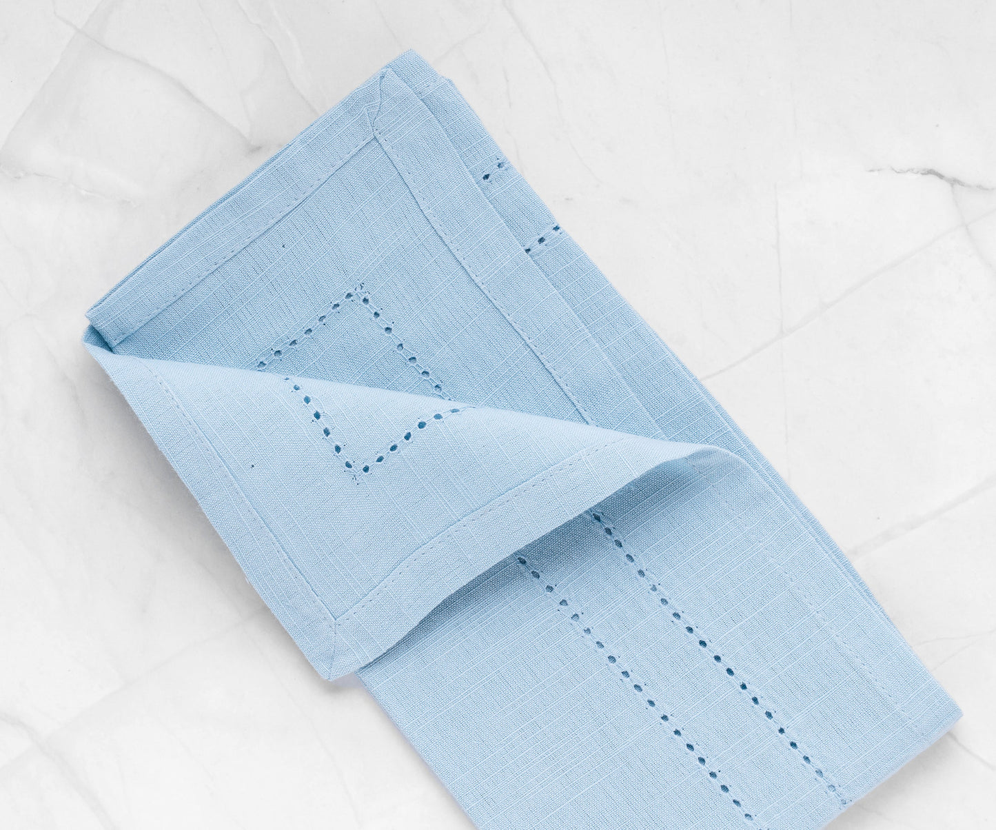 Light Blue Napkins - Double Hemstitch