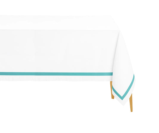 Rectangle Cloth Tablecloths - Aqua Satin Border