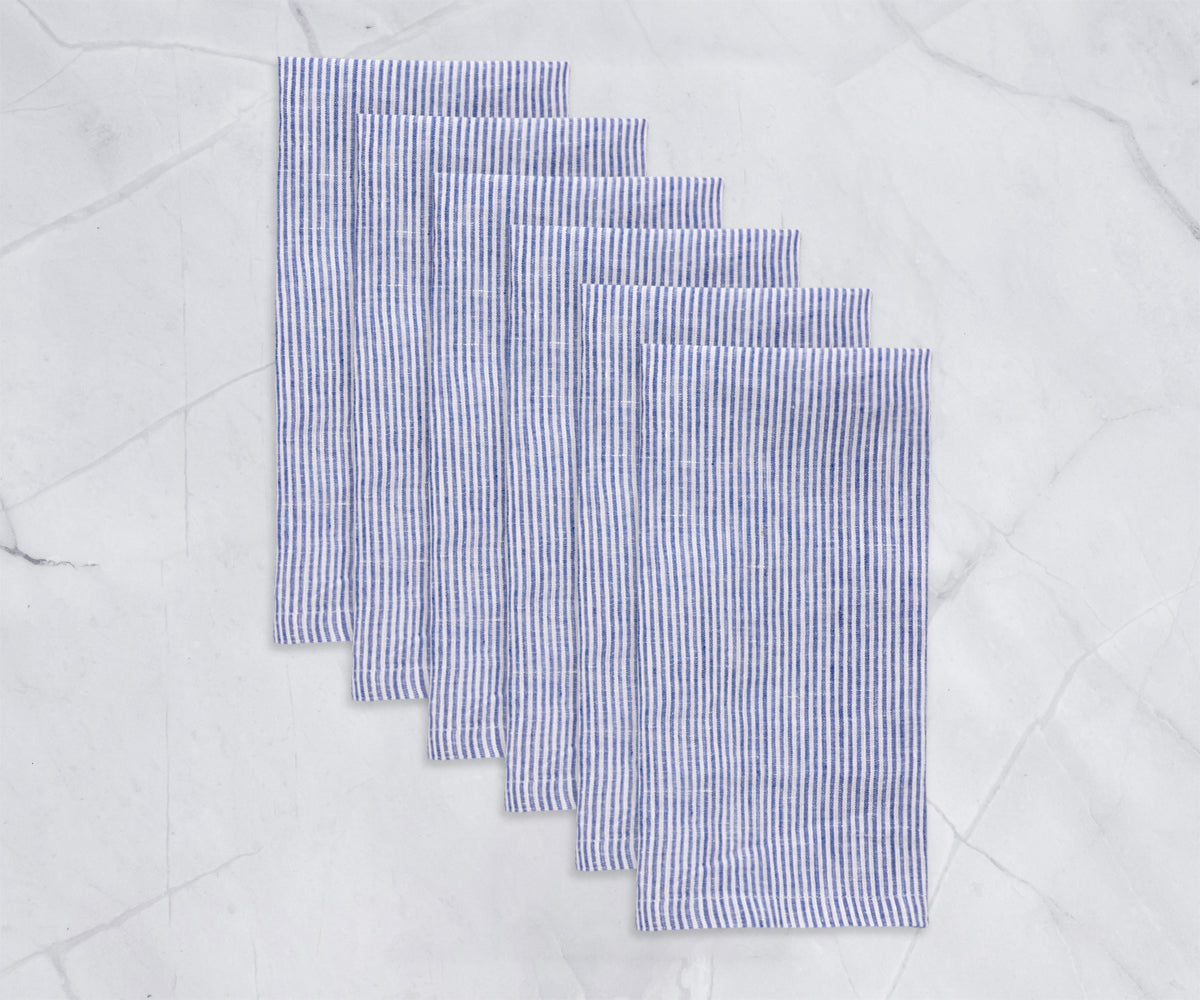 Dark Blue Ticking Stripe Napkins