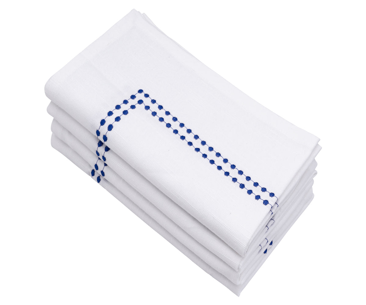 Blue Embroidered Pearls Napkins