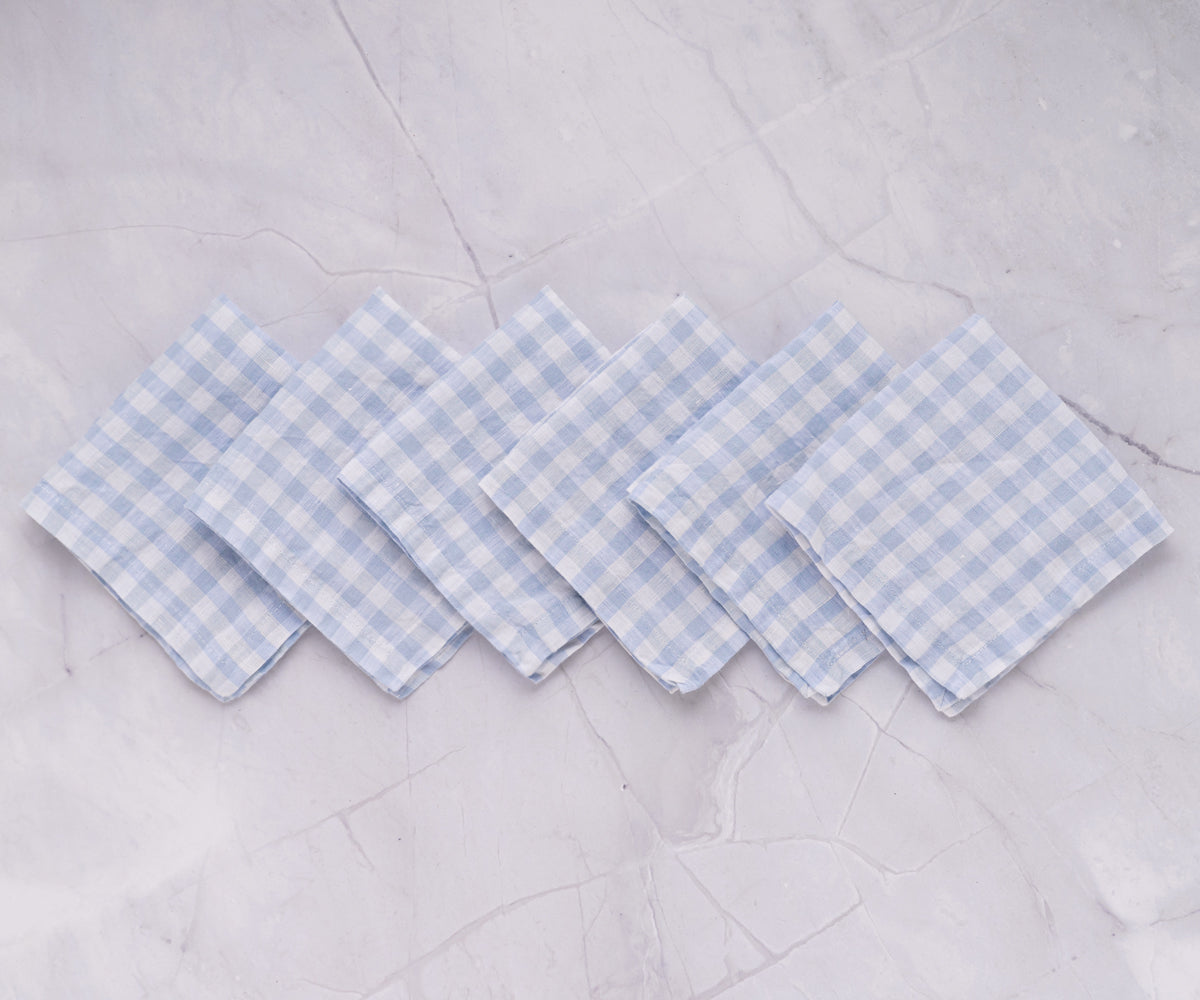 Linen Table Napkins - Checkered Napkins