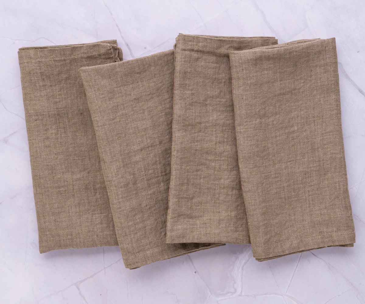 Plain Linen Napkins - Set of 4