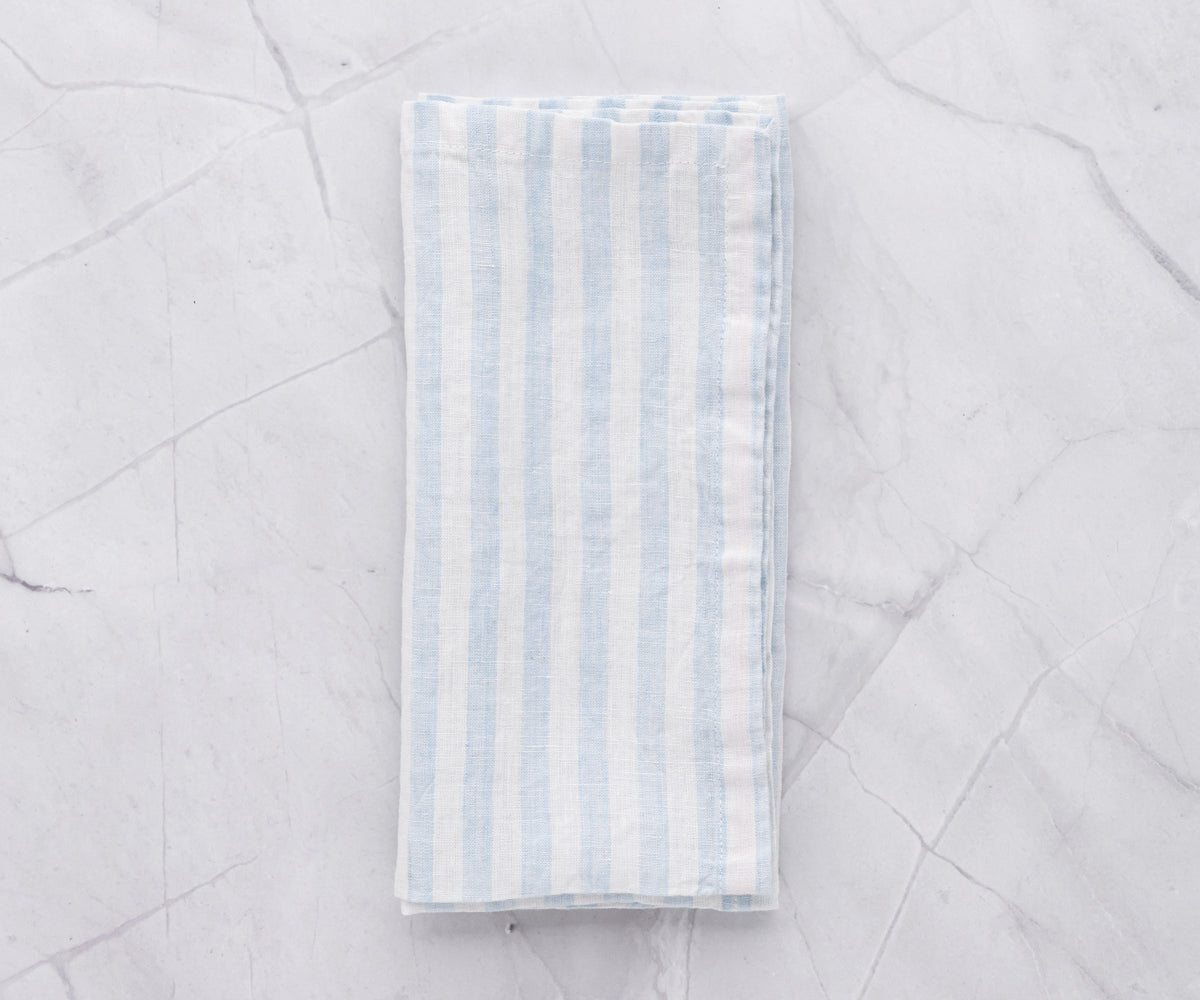 Light Blue Ticking Stripe Napkins