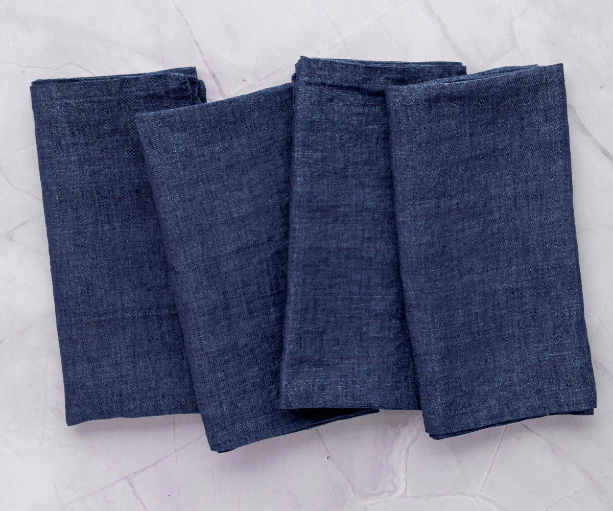 Plain Linen Napkins - Set of 4