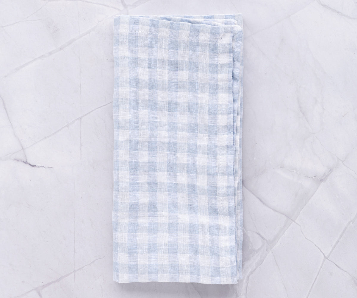 Linen Table Napkins - Checkered Napkins