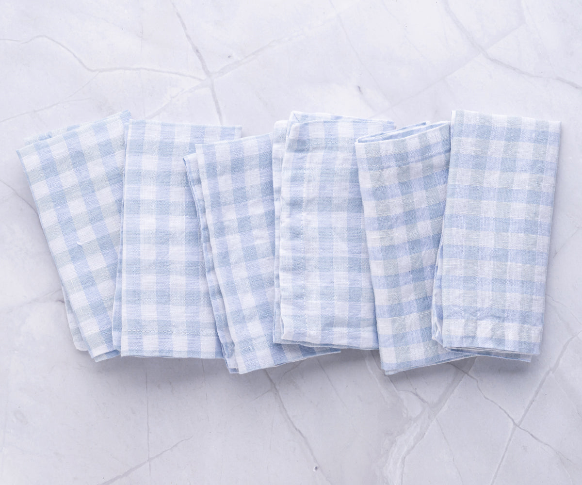 Linen Table Napkins - Checkered Napkins