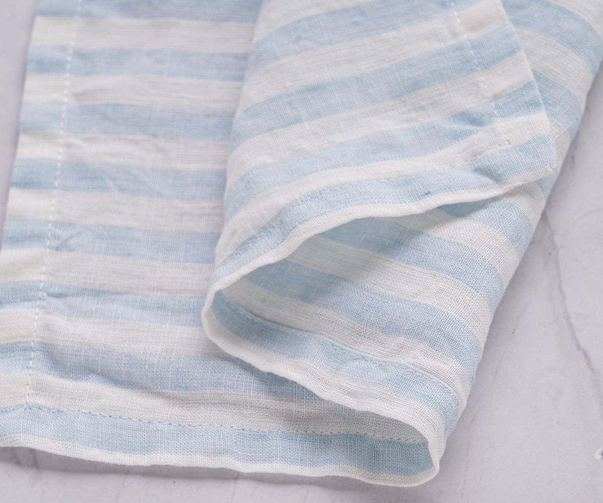Light Blue Ticking Stripe Napkins