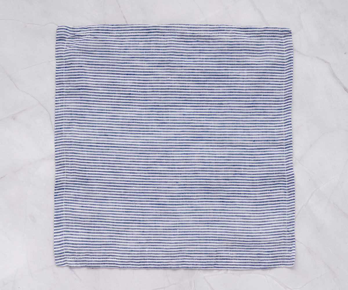 Dark Blue Ticking Stripe Napkins