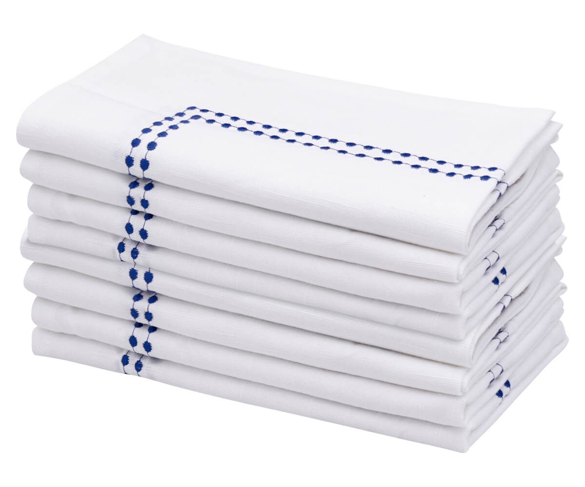 Blue Embroidered Pearls Napkins