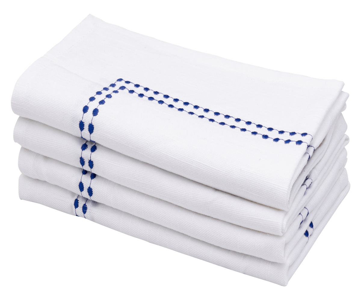 Blue Embroidered Pearls Napkins