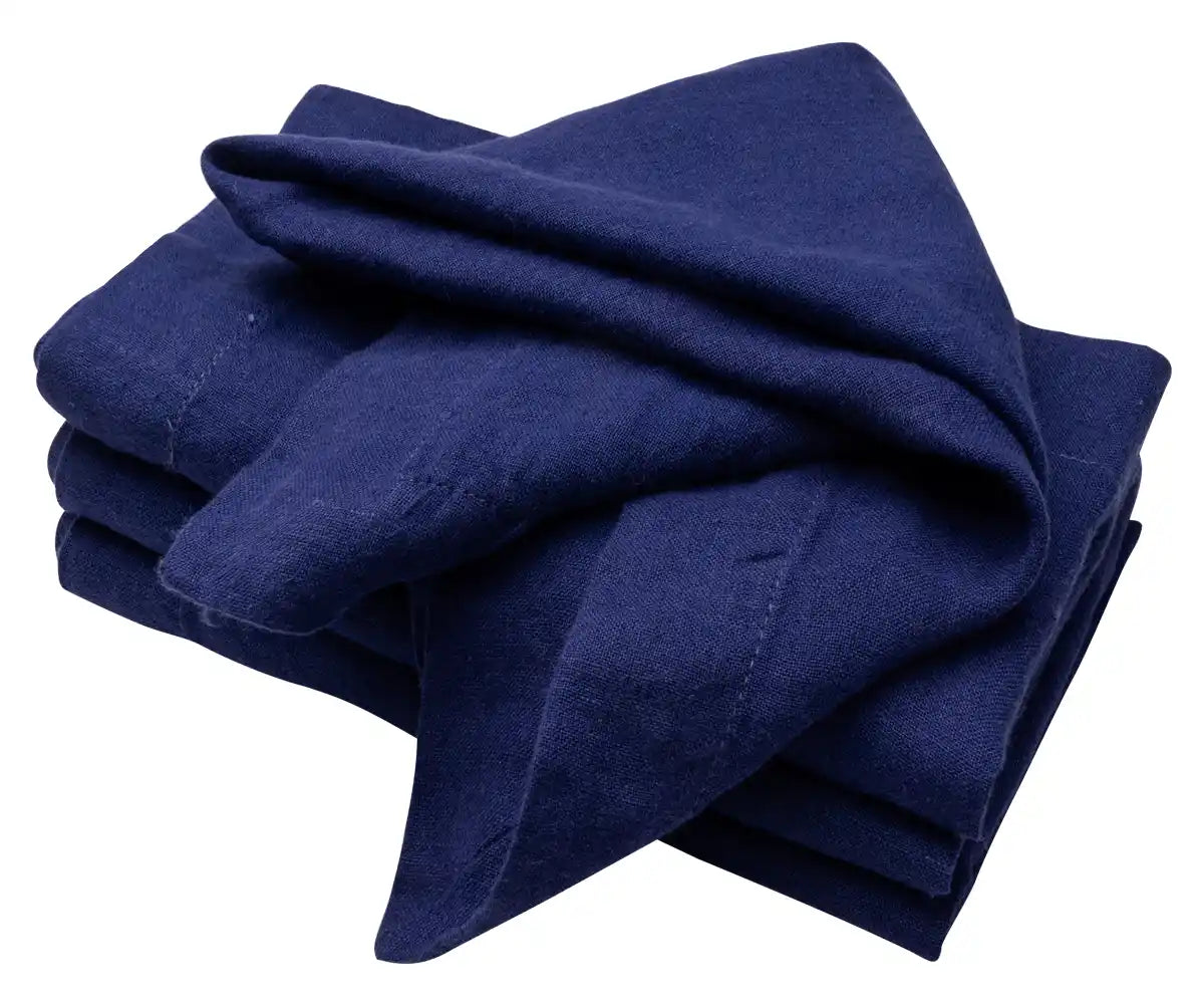 Dark Blue Linen Napkins