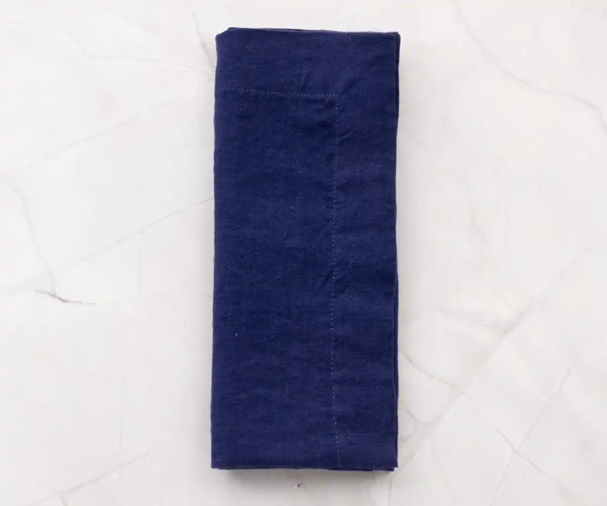 Dark Blue Linen Napkins