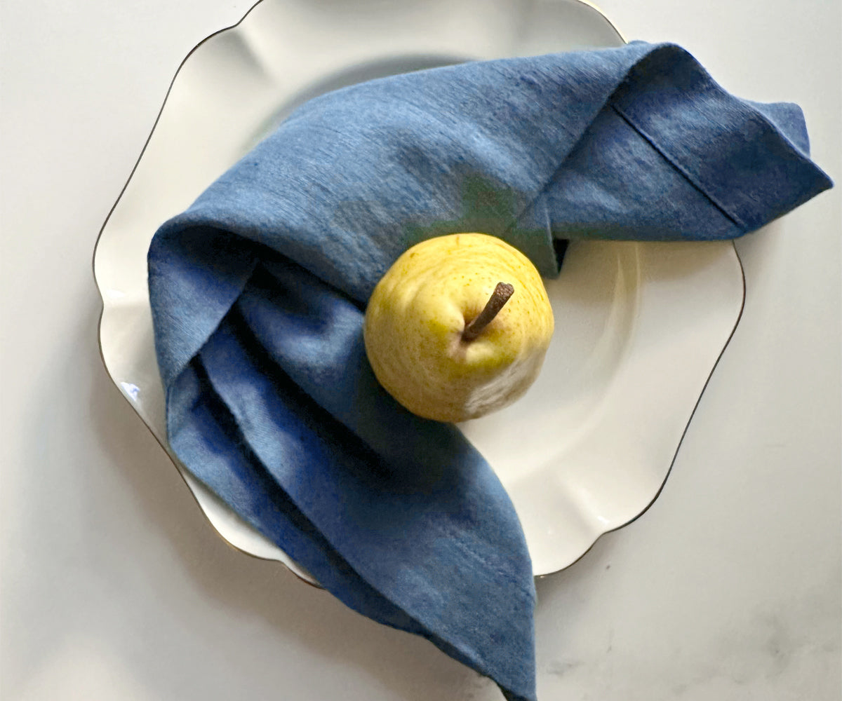 Blue Linen Napkins Set of 4